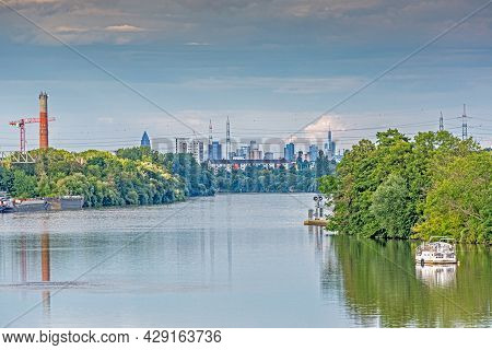 Picture Of The Skyline Of Frankfurt Am Main Taken From A Great Distance From The Main Lock Eddershei