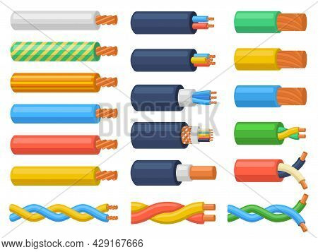 Electric Copper Core Power Supply Wires Cables. Electrical Cable Wires, Flexible Electricity Equipme