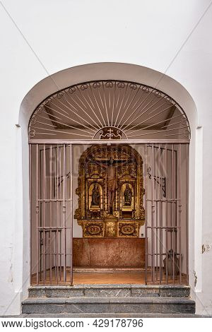 Cordoba, Spain - November 03, 2019: Inside The Mudejar Capilla San Bartolome Chapel In Cordoba, Anda