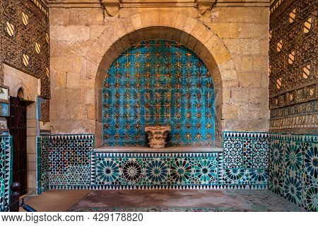 Cordoba, Spain - November 03, 2019: Inside The Mudejar Capilla San Bartolome Chapel In Cordoba, Anda
