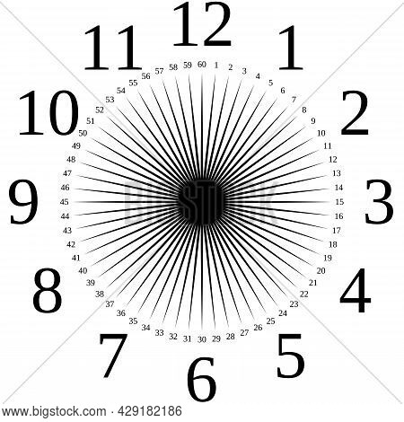 Clock Dial Sun Like Pointing To The Numbers For Secons On Transparent Background Designer Cut