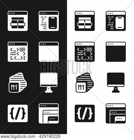 Set Browser Window, Software, Mysql Code, Processor, Computer Monitor Screen, And Programming Langua