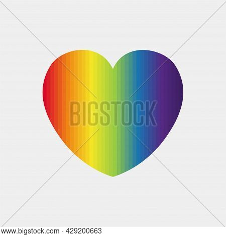 Pride Lgbt Heart Vector Icon. Lesbian Gay Bisexual And Transgender Community Concept. Flat Design Sy