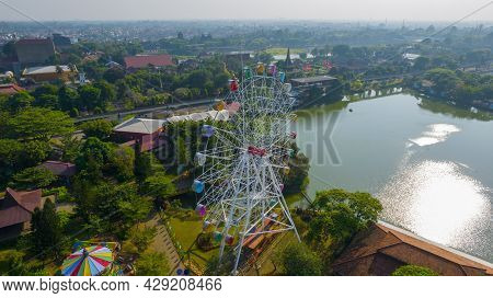 Aerial View Of Ferris Wheel Which Is Located On The Taman Legenda At A Taman Mini Indonesia Indah Wi