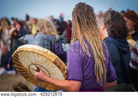 Sunday, August 8, 2021, Scheveningen, Netherlands, Drums Gathering For Healing Mother Earth On The S
