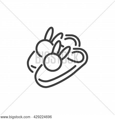 Bunny Slippers Line Icon. Linear Style Sign For Mobile Concept And Web Design. Rabbit Slippers Vecto