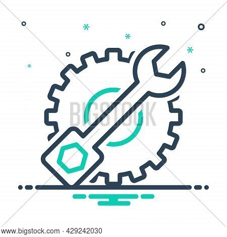 Mix Icon For Maintenance Preservation  Protection  Conservancy Technical Wrench Setting App Care