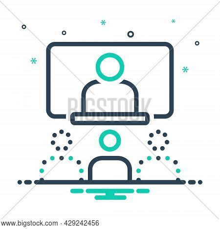 Mix Icon For Absence Default Omission Non-attendance Non-appearance People Video Conference