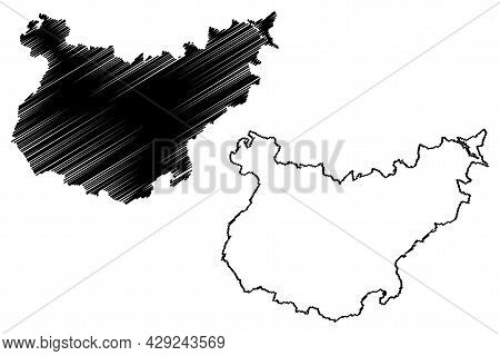 Province Of Badajoz (kingdom Of Spain, Autonomous Community Extremadura) Map Vector Illustration, Sc