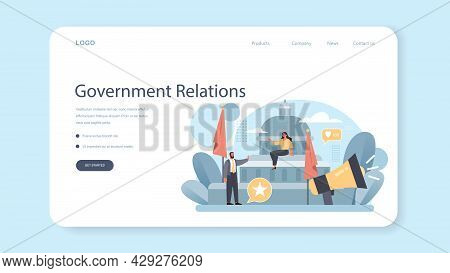 Government Pr Web Banner Or Landing Page. Political Party