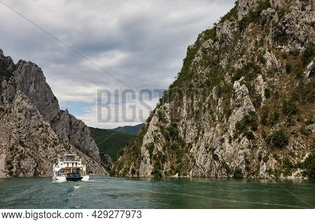 Mountain View From Fierza-koman Ferry In Albania