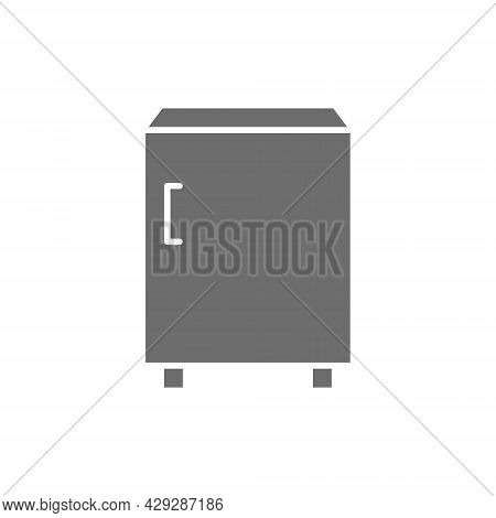 Undercounter Refrigerator Grey Icon. Isolated On White Background