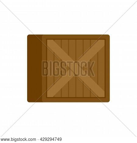 Storage Wood Crater Box Icon. Flat Illustration Of Storage Wood Crater Box Vector Icon Isolated On W