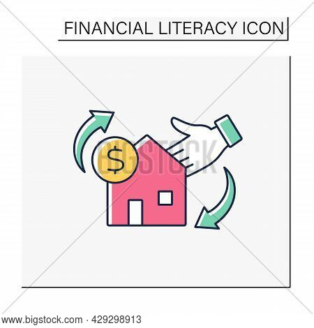 Invest Color Icon. Real-estate Purchases And Refinances. Buying Buildings. Investition In Profitable