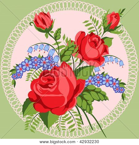 Rose rosse e fiori selvatici