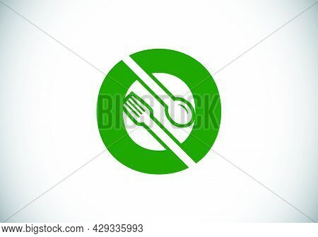Initial O Monogram Alphabet With A Fork, Spoon. Font Emblem. Modern Vector Logo For Cafe, Restaurant