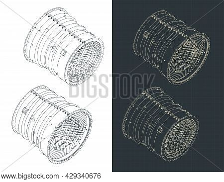 Compressor Stator Case From Turbo Jet Isometric Drawings
