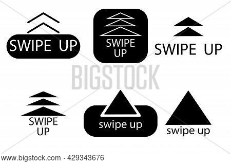 Swipe Up. Abstract Digital Background. Modern Concept. Up Arrow Button Symbol. Vector Illustration. 