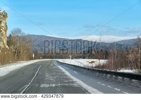 Sunset Among The Mountains On The Road Lidoga-vanino Khabarovsk Territory.