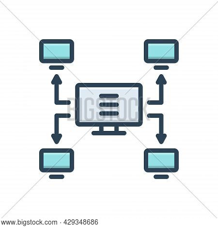 Color Illustration Icon For Multicast  Cyber Security Networking Management