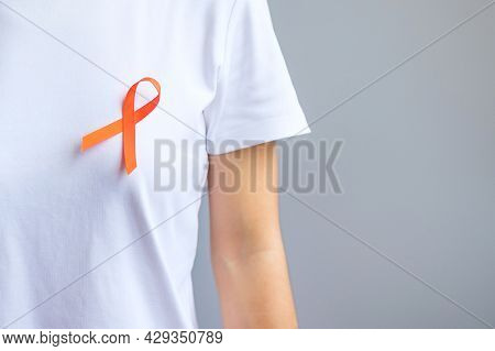 Orange Ribbon For Leukemia, Kidney Cancer Day, World Multiple Sclerosis, Crps, Self Injury Awareness