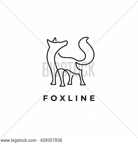 Illustration Of Wild Fox In One Line Art Animal Logo Character Inspirations