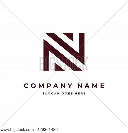 Illustration Letter N Classic Logo Concept On White Background