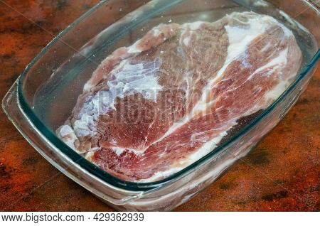 Homemade Capicola (coppa). Dry-cured Pork Loin Step-by-step Recipe. Soaking Stage. A Piece Of Salted