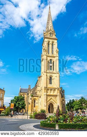 Bergerac, France - June 24,2021 - View At The Church Of Notre Dame In Bergerac. Bergerac Is Designat