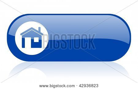 Home blau Web glossy icon