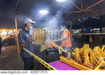 Kuala Lumpur, Malaysia - September 13, 2021: Street Food Night Market At  Putrajaya, Near Kuala Lump