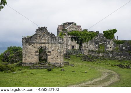 An Ancient Bedian Temple In The Mountains Of The Republic Of Abkhazia. Cloudy Day May 19, 2021
