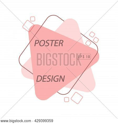 Geometric Banner Made Of Contour And Silhouette Triangles And Squares For Advertising, Marketing And