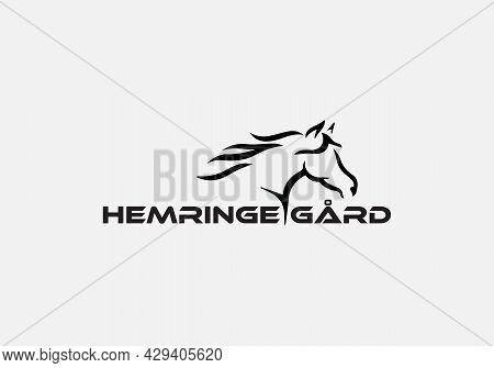 Abstract Horse Guard Vector Emblem Logo Design