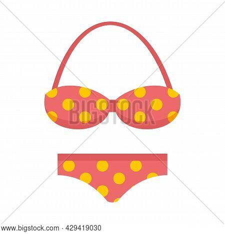 Halter Swimsuit Icon. Flat Illustration Of Halter Swimsuit Vector Icon Isolated On White Background