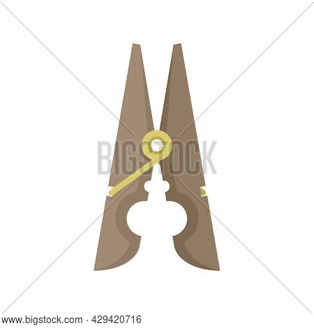 Hold Clothes Pin Icon. Flat Illustration Of Hold Clothes Pin Vector Icon Isolated On White Backgroun
