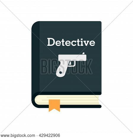 Detective Book Icon. Flat Illustration Of Detective Book Vector Icon Isolated On White Background
