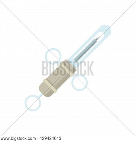 Dentist Anesthesia Syringe Icon. Flat Illustration Of Dentist Anesthesia Syringe Vector Icon Isolate