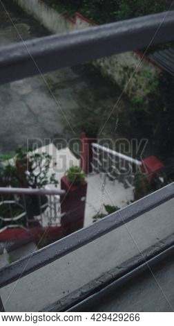 Close up of a window on a rainy day