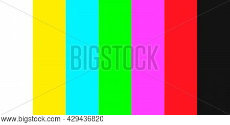Tv Test Icon Has No Signal, Vertical Multi Colored Stripes On A White Background Vector Illustration