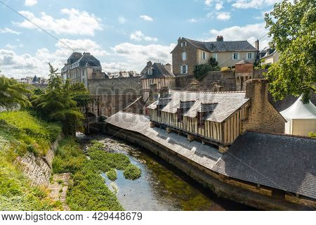 Vannes Coastal Medieval Town, The Beautiful Gardens Of The Remparts Garden, Morbihan Department, Bri