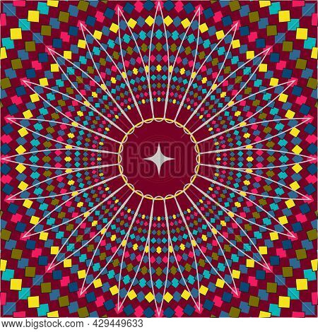 Kaleidoscope Geometric Colorful Pattern. Abstract Background. Vector Illustration.