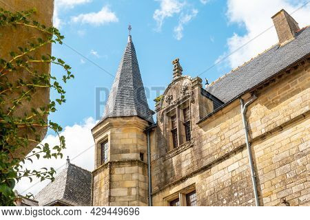 Church Of The Medieval Village Of Rochefort-en-terre, Department Of Morbihan In The Brittany Region.