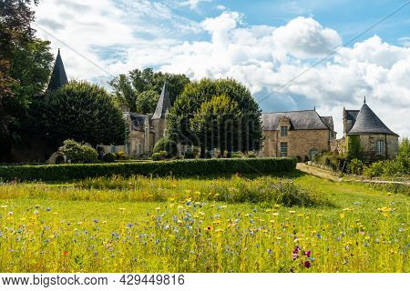 Castle Park Rochefort En Terre In The Medieval Village Of Rochefort-en-terre, Morbihan Department In