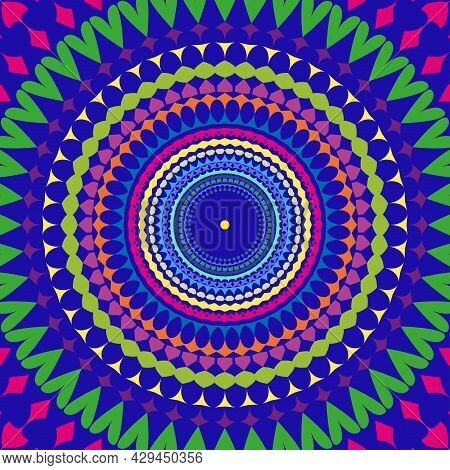 Abstract Kaleidoscope Geometric Colorful Pattern For Textile Design. Modern Pattern.