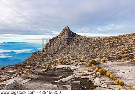 At The Peak Of Mount Kinabalu, Sabah, Borneo, Malaysia. The Mt Kinabalu Is  With 4095 Meter Above Se