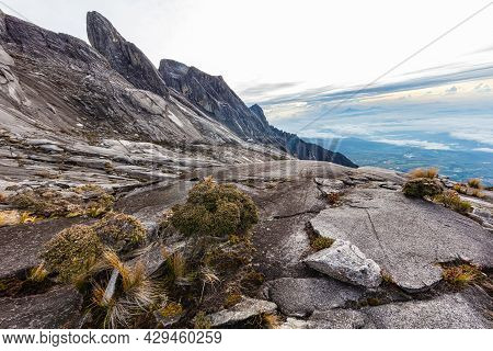 At The Peak Of Mount Kinabalu, Sabah, Borneo, Malaysia. The Mt Kinabalu Is  With 4095 Meter Above Se