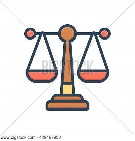 Color Illustration Icon For Law Justice Syllogism Rectitude Legal Legislation