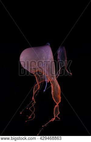 Pink And Orange Splash On Black Background To Layer, Composite And Blend With Your Own Product Image