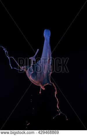 Blue And Orange Splash On Black Background To Layer, Composite And Blend With Your Own Product Image